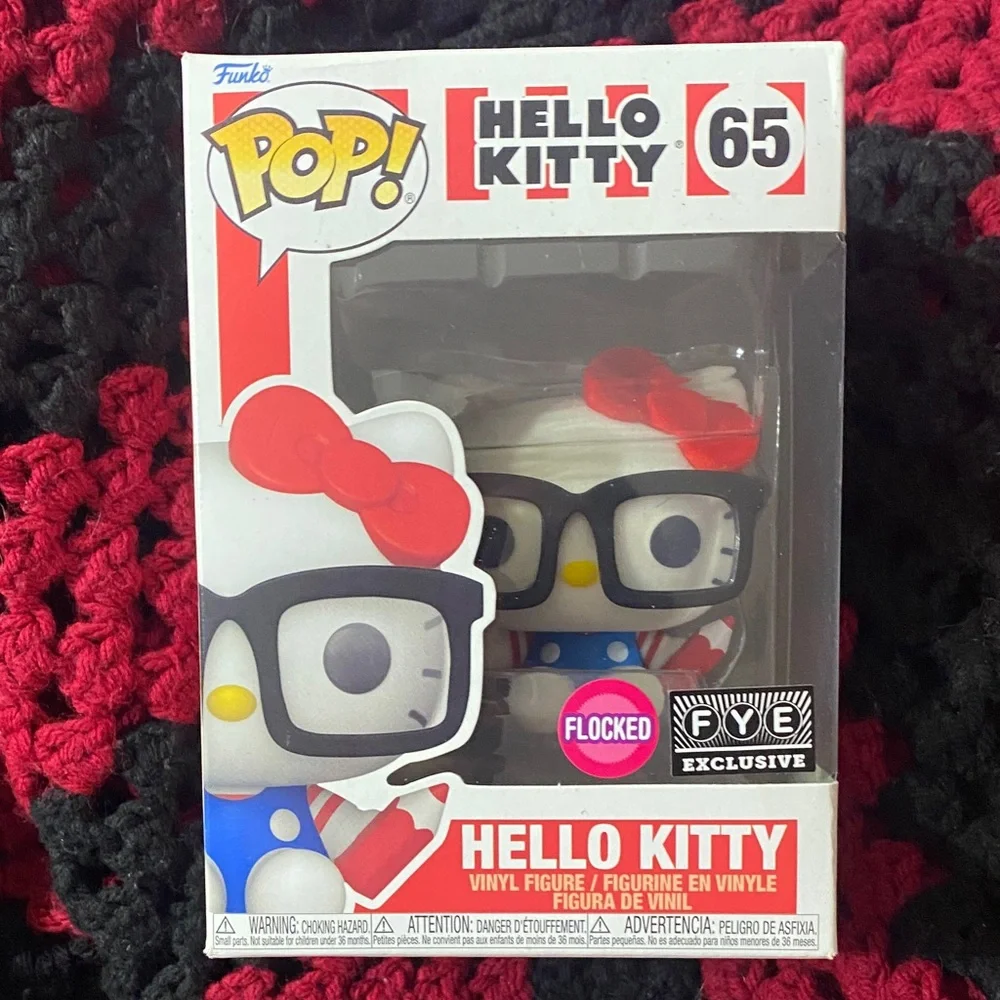 Funko Hello Kitty Flocked Figure with Red Bow - Picture 1 of 4